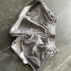 Lululemon athletic shorts, size 0, color Heather Lux Multi Black/ Multi Black.